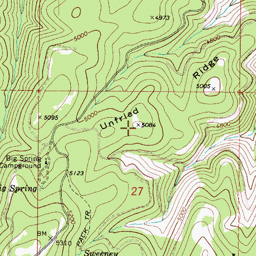 Topographic Map of Unfried Ridge, WA