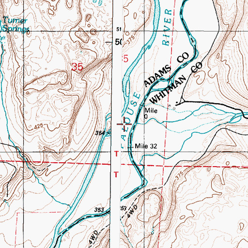 Topographic Map of Union Flat Creek, WA