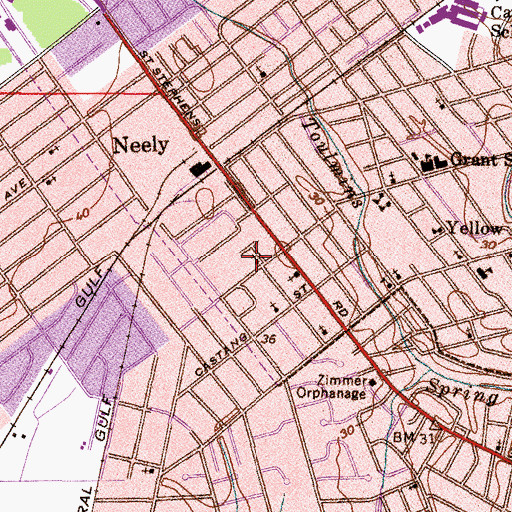 Topographic Map of Crockett Memorial African Methodist Episcopal Zion Church, AL