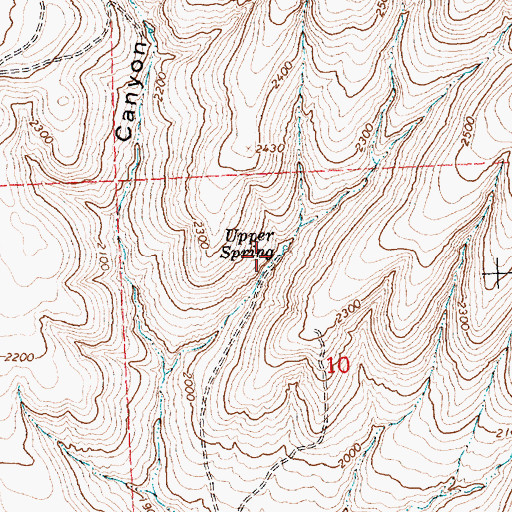 Topographic Map of Upper Spring, WA