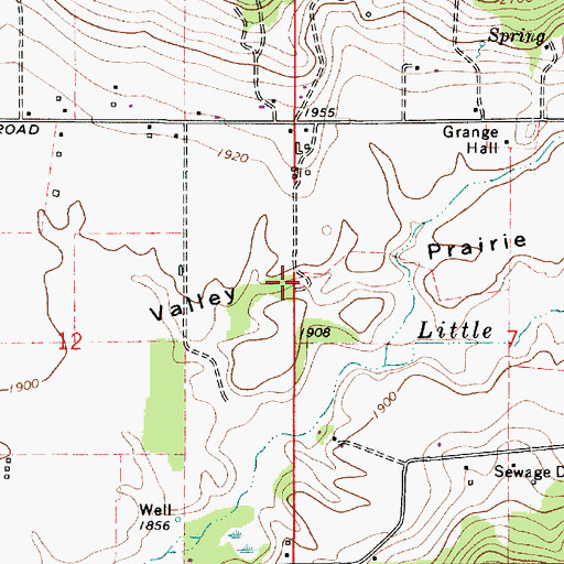 Topographic Map of Valley Prairie, WA