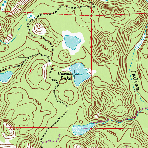 Topographic Map of Vances Lake, WA