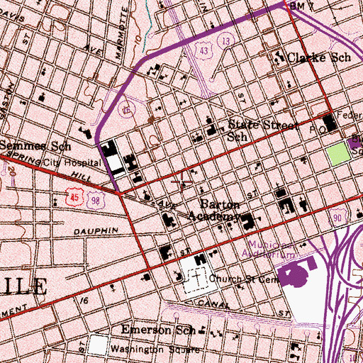 Topographic Map of Emanuel African Methodist Episcopal Church, AL