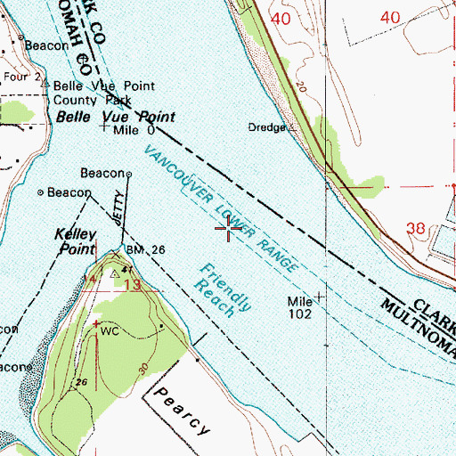 Topographic Map of Vancouver Lower Range, WA
