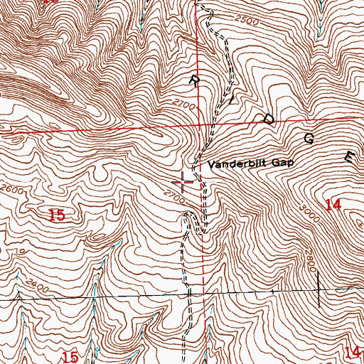 Topographic Map of Vanderbilt Gap, WA