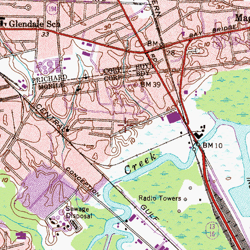 Topographic Map of Greater Pine Grove African Methodist Episcopal Church, AL