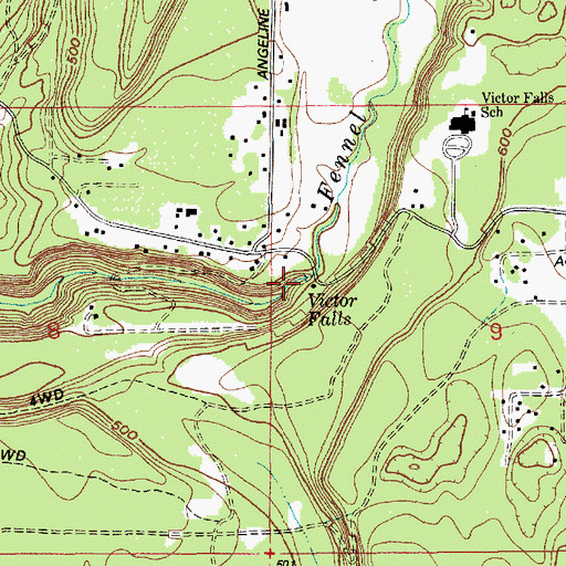 Topographic Map of Victor Falls, WA