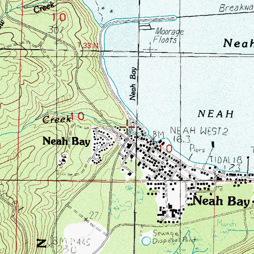 Topographic Map of Village Creek, WA
