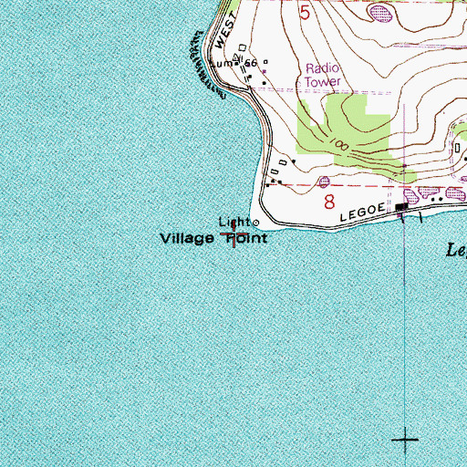 Topographic Map of Village Point, WA