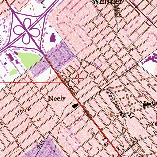 Topographic Map of Greater Ruth African Methodist Episcopal Chapel, AL
