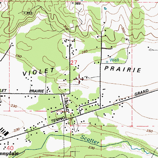Topographic Map of Violet Prairie, WA