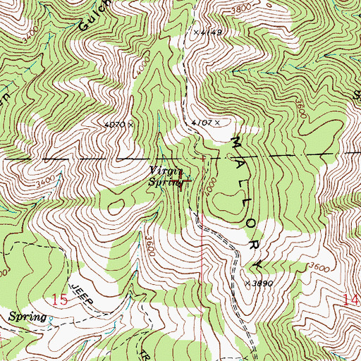 Topographic Map of Virgin Spring, WA