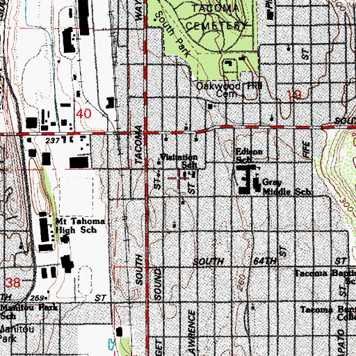 Topographic Map of Visitation Catholic School, WA