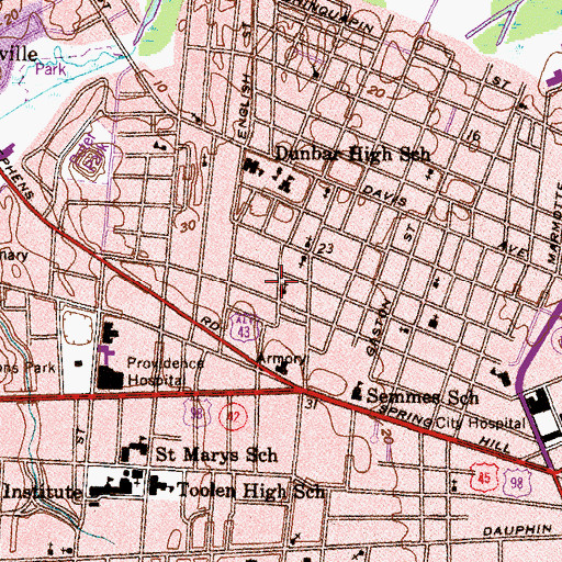 Topographic Map of Hope African Methodist Episcopal Zion Chapel, AL