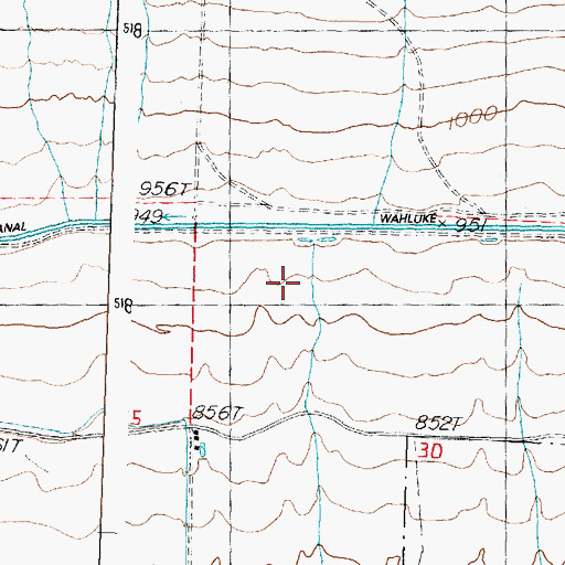 Topographic Map of Wahluke Slope, WA