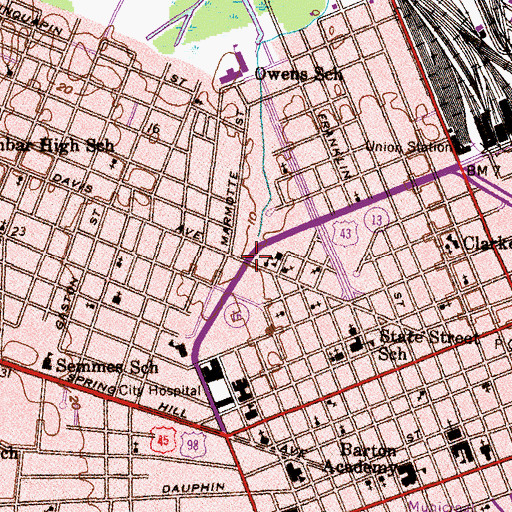 Topographic Map of Metropolitan African Methodist Episcopal Church, AL