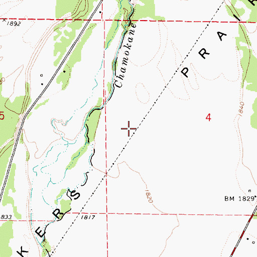 Topographic Map of Walkers Prairie, WA
