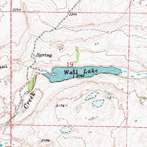 Topographic Map of Wall Lake, WA