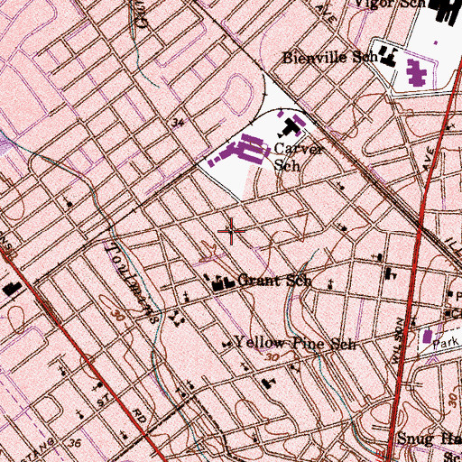 Topographic Map of Mount Olive African Methodist Episcopal Zion Church, AL