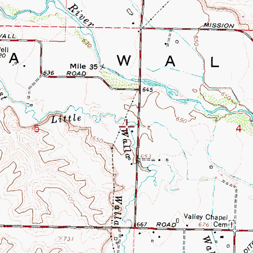 Topographic Map of Walsh Creek, WA