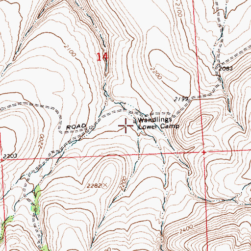 Topographic Map of Wandlings Lower Camp, WA