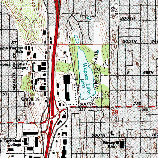 Topographic Map of Wapato Lake, WA