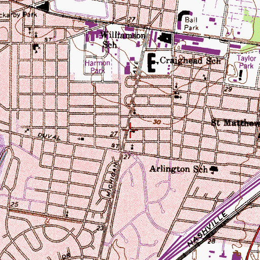 Topographic Map of Saint Paul African Methodist Episcopal Zion Church, AL