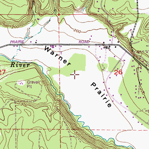 Topographic Map of Warner Prairie, WA