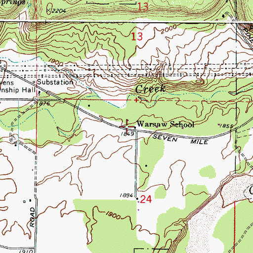 Topographic Map of Warsaw School, WA