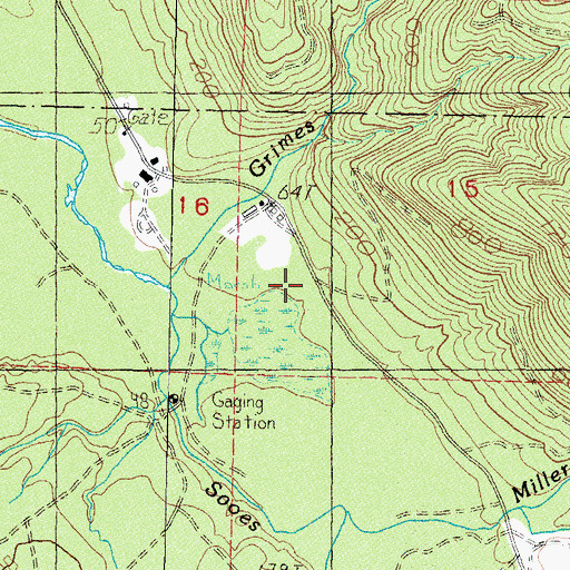 Topographic Map of Washburn Ranch, WA
