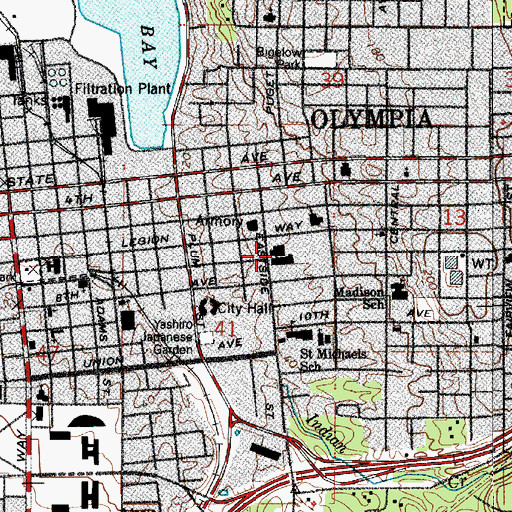 Topographic Map of Avanti High School, WA