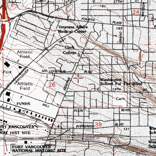Topographic Map of Washington State School For The Blind, WA
