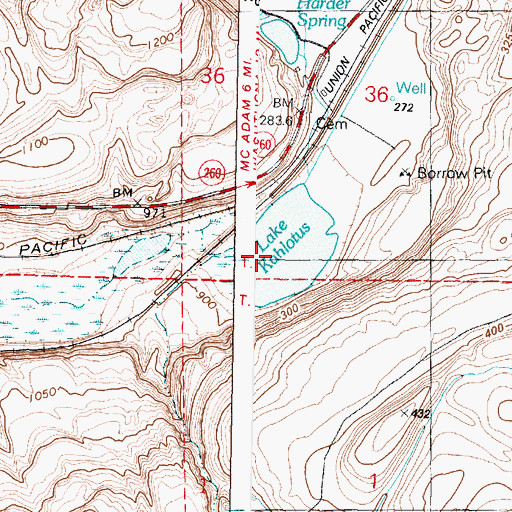 Topographic Map of Washtucna Lake, WA