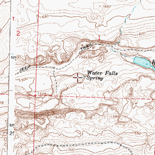 Topographic Map of Water Falls Spring, WA