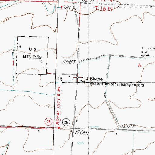Topographic Map of Watermaster Headquarters, WA