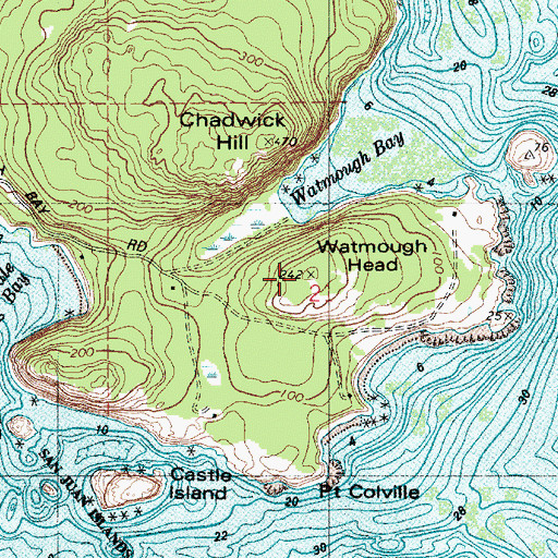 Topographic Map of Watmough Head, WA