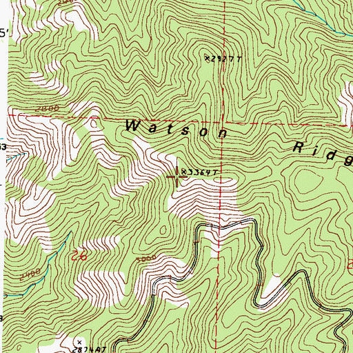 Topographic Map of Watson Ridge, WA