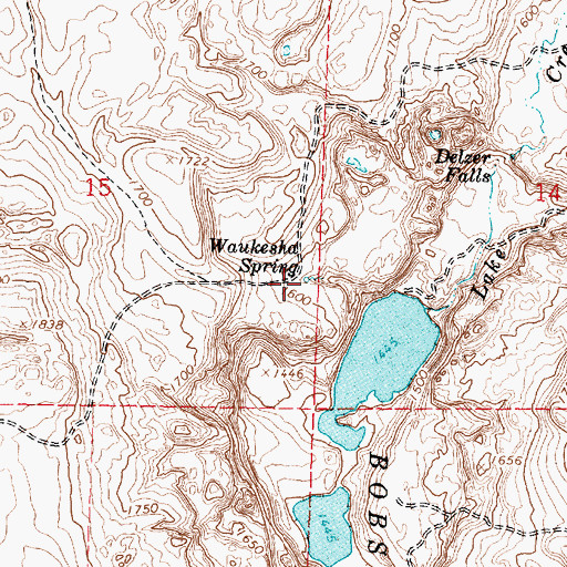 Topographic Map of Waukesha Spring, WA
