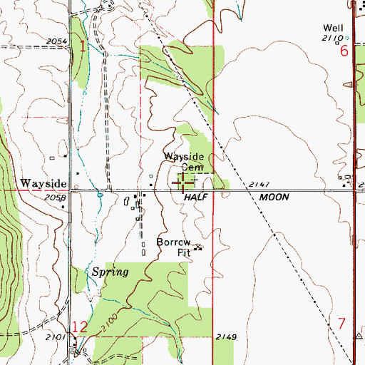 Topographic Map of Wayside Cemetery, WA