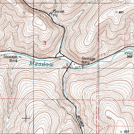 Topographic Map of Weimer Creek, WA