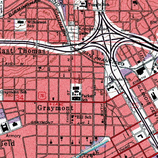 Topographic Map of Emanuel African Methodist Episcopal Church, AL