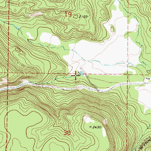 Topographic Map of Wellpinit Creek, WA