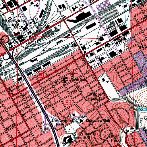 Topographic Map of Grant African Methodist Episcopal Chapel, AL