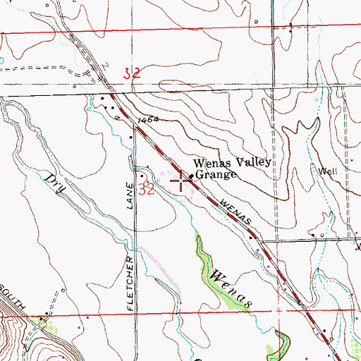 Topographic Map of Wenas Valley Grange, WA