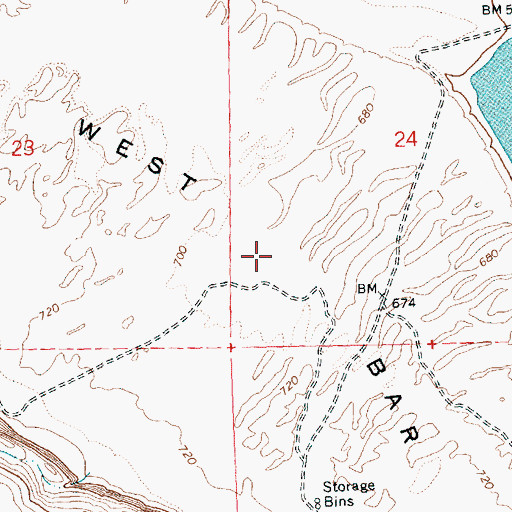 Topographic Map of West Bar, WA