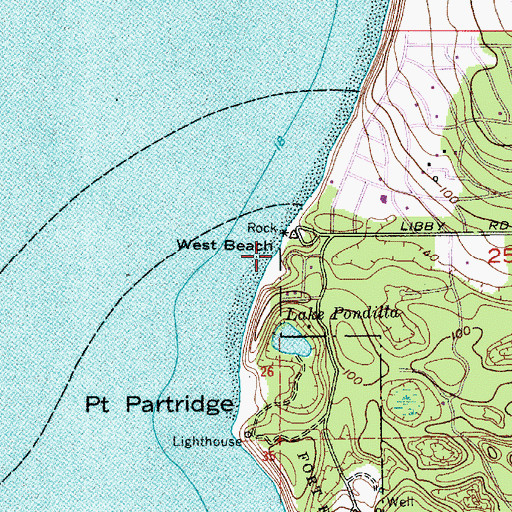Topographic Map of West Beach, WA