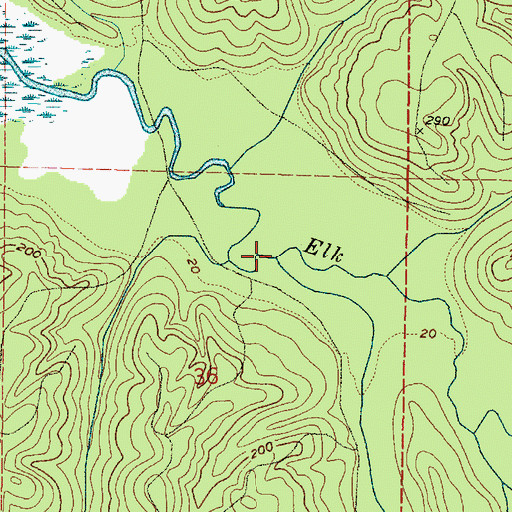 Topographic Map of West Branch Elk River, WA