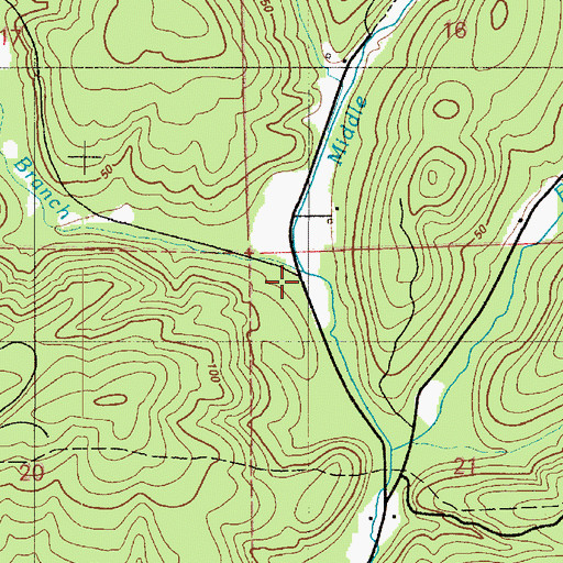 Topographic Map of West Branch Newman Creek, WA
