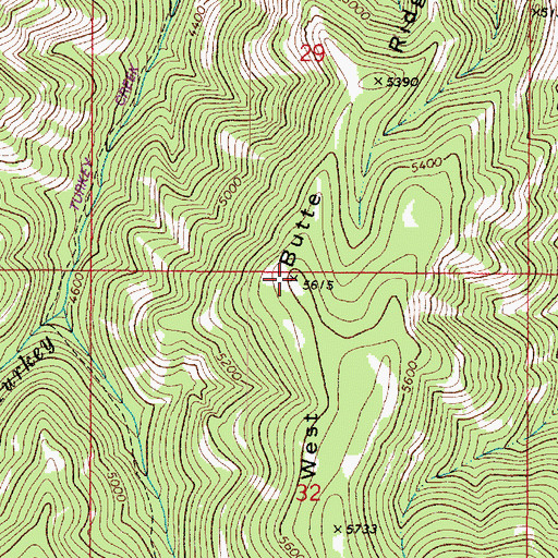 Topographic Map of West Butte Ridge, WA