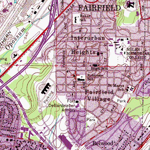 Topographic Map of Moody Christian Methodist Episcopal Church Temple, AL